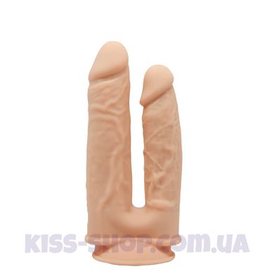 Фалоімітатор подвійний SilexD Double Gusto Flesh (Model 1 size 8" & 7"), двошаровий, силікон + Silex