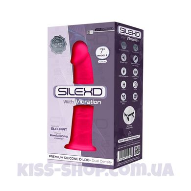 Фалоімітатор з вібрацією SilexD Henry Vibro Pink (MODEL 2 size 7in), двошаровий, діаметр 4,4 см