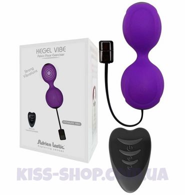 Вагінальні кульки з вібрацією Adrien Lastic Kegel Vibe Purple, діаметр 3,7 см