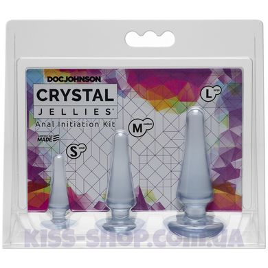 Набір анальних пробок Doc Johnson Crystal Jellies Anal - Clear, макс. діаметр 2см - 3 см - 4 см