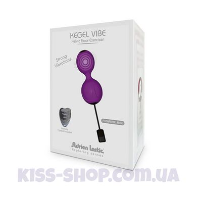 Вагінальні кульки з вібрацією Adrien Lastic Kegel Vibe Purple, діаметр 3,7 см