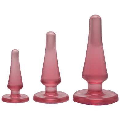 Набор анальных пробок Doc Johnson Crystal Jellies Anal Initiation Kit - Pink