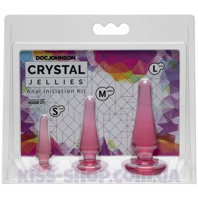 Набор анальных пробок Doc Johnson Crystal Jellies Anal Initiation Kit - Pink