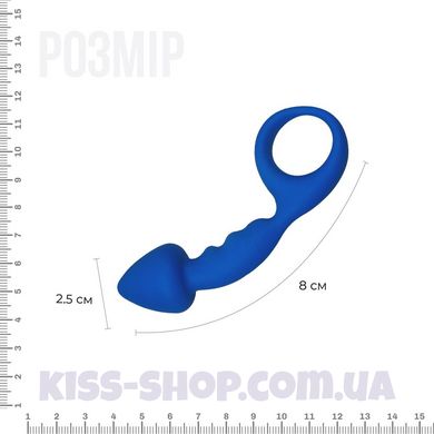 Анальна пробка Adrien Lastic Budy Blue із стимулюючою ніжкою, макс. діаметр 2,5 см
