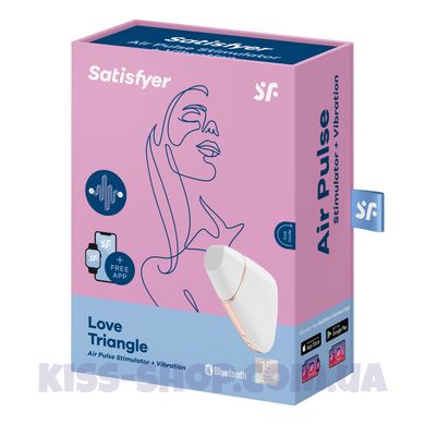 Вакуумний кліторальний стимулятор Satisfyer Love Triangle White з керуванням через інтернет