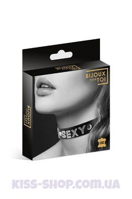 Чокер зі стразами Bijoux Pour Toi - SEXY, натуральна шкіра